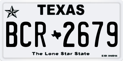 TX license plate BCR2679