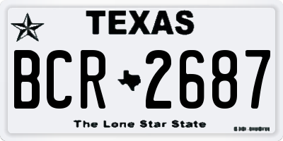 TX license plate BCR2687