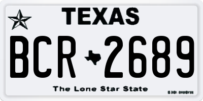 TX license plate BCR2689