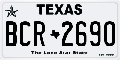 TX license plate BCR2690