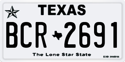 TX license plate BCR2691