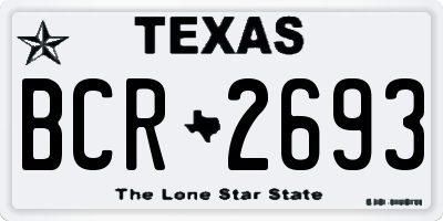 TX license plate BCR2693
