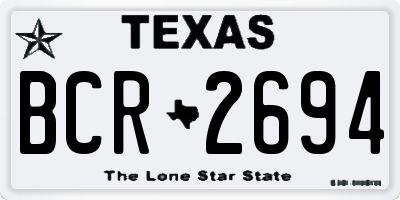TX license plate BCR2694