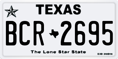 TX license plate BCR2695