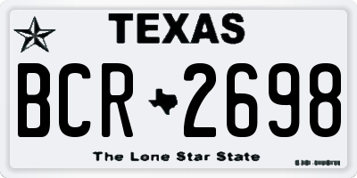 TX license plate BCR2698