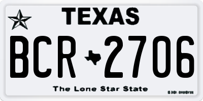 TX license plate BCR2706