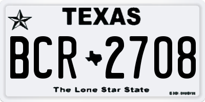TX license plate BCR2708