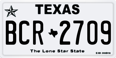 TX license plate BCR2709