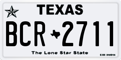 TX license plate BCR2711