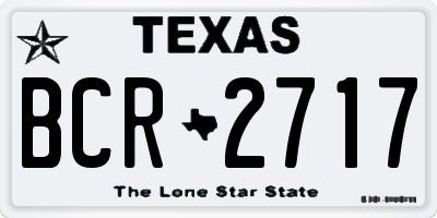 TX license plate BCR2717