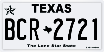 TX license plate BCR2721