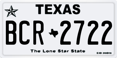 TX license plate BCR2722