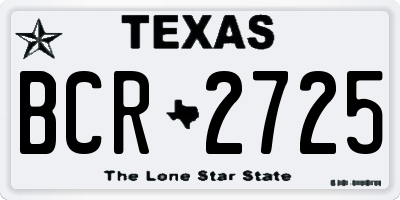 TX license plate BCR2725