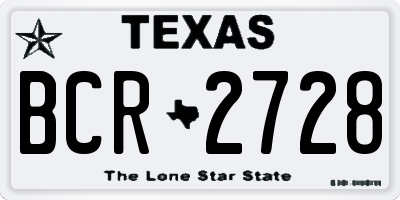 TX license plate BCR2728