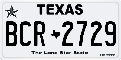TX license plate BCR2729