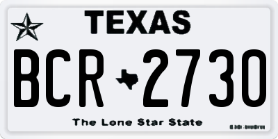 TX license plate BCR2730