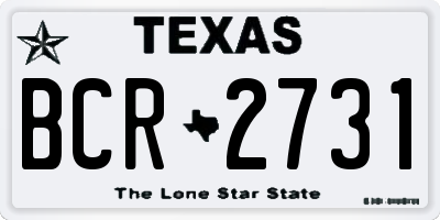 TX license plate BCR2731