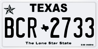TX license plate BCR2733