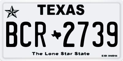 TX license plate BCR2739