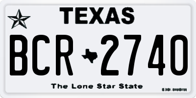 TX license plate BCR2740