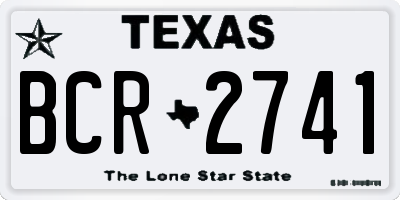 TX license plate BCR2741