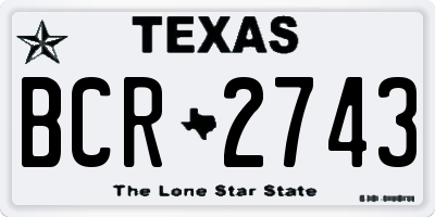TX license plate BCR2743