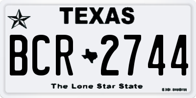TX license plate BCR2744