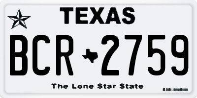 TX license plate BCR2759