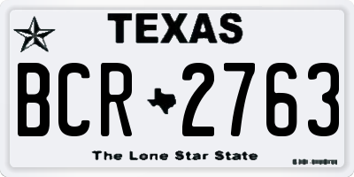 TX license plate BCR2763
