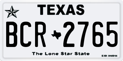 TX license plate BCR2765