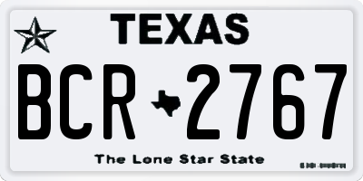 TX license plate BCR2767