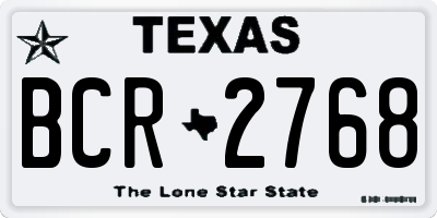 TX license plate BCR2768
