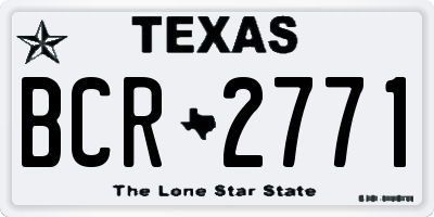 TX license plate BCR2771