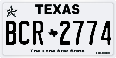 TX license plate BCR2774
