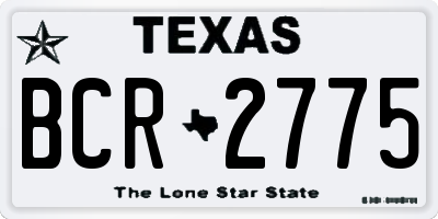 TX license plate BCR2775