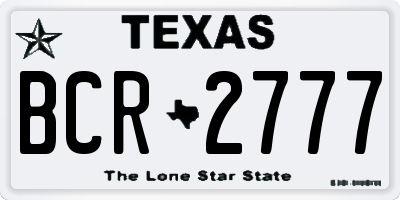 TX license plate BCR2777