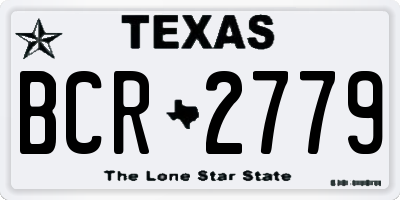 TX license plate BCR2779