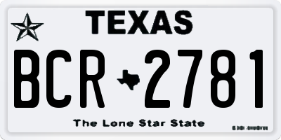 TX license plate BCR2781
