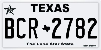 TX license plate BCR2782