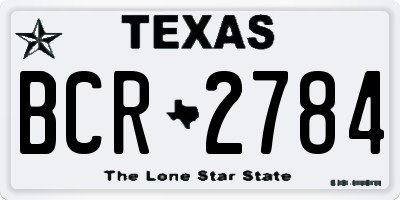TX license plate BCR2784