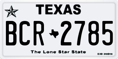TX license plate BCR2785