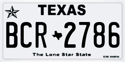 TX license plate BCR2786