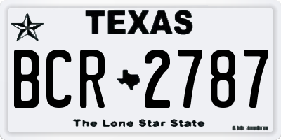 TX license plate BCR2787