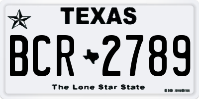 TX license plate BCR2789