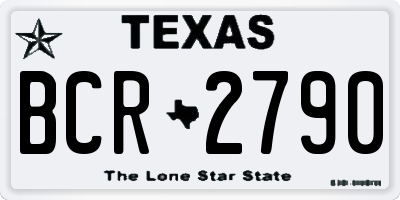 TX license plate BCR2790