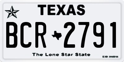 TX license plate BCR2791