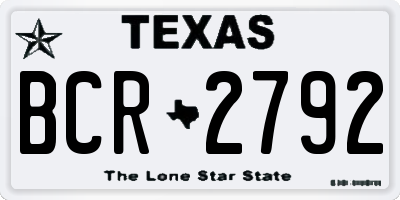 TX license plate BCR2792