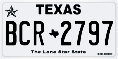 TX license plate BCR2797