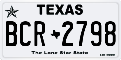 TX license plate BCR2798