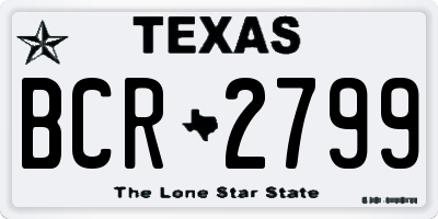 TX license plate BCR2799